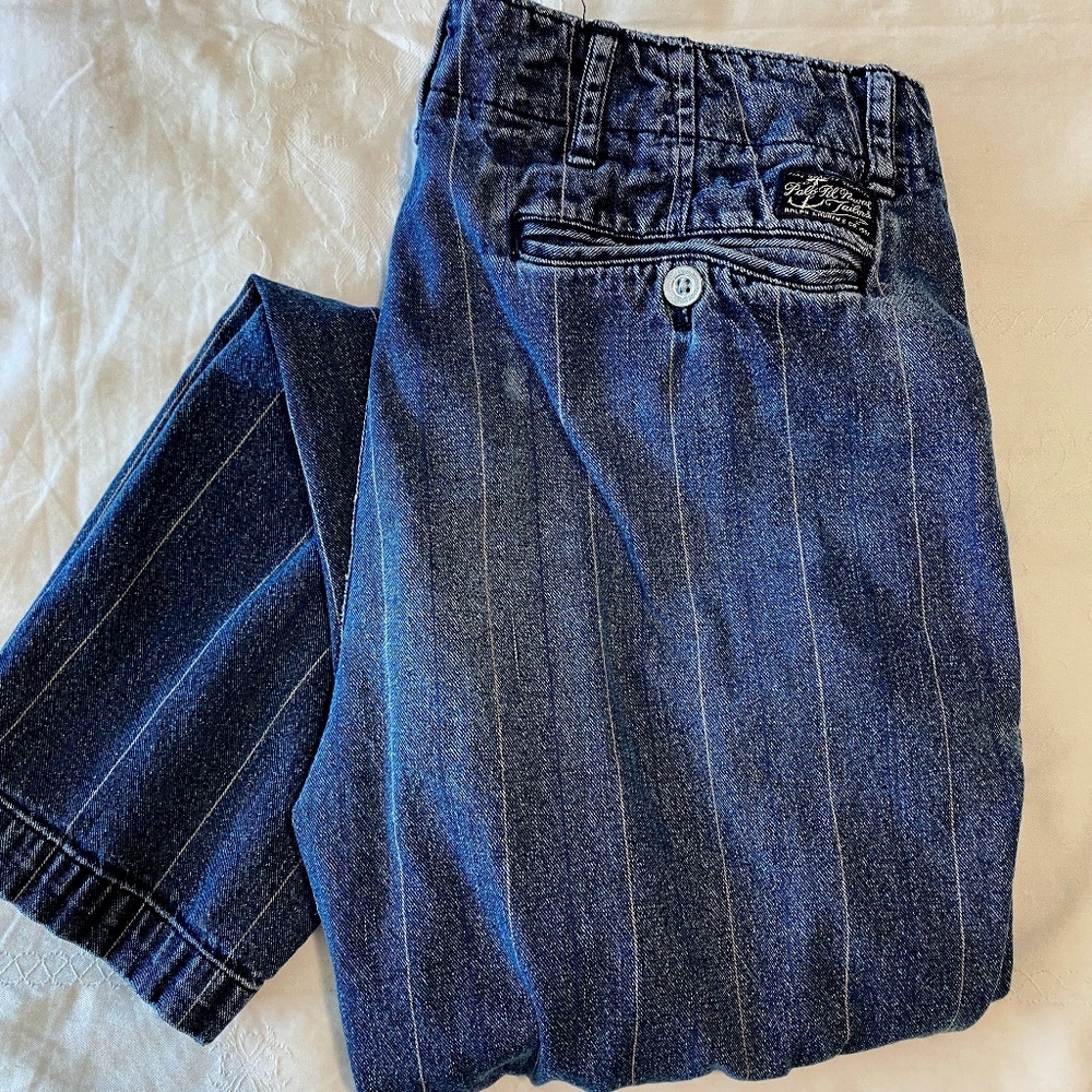 Polo Ralph Lauren Women's Thin Stripe Blue Jeans Size 6